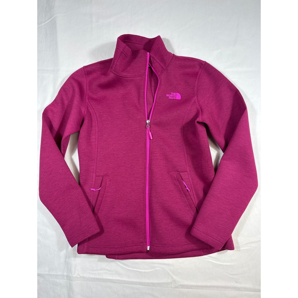 The North Face Womens Full Zip Fleece Jacket Magenta Pink Heathered Medium